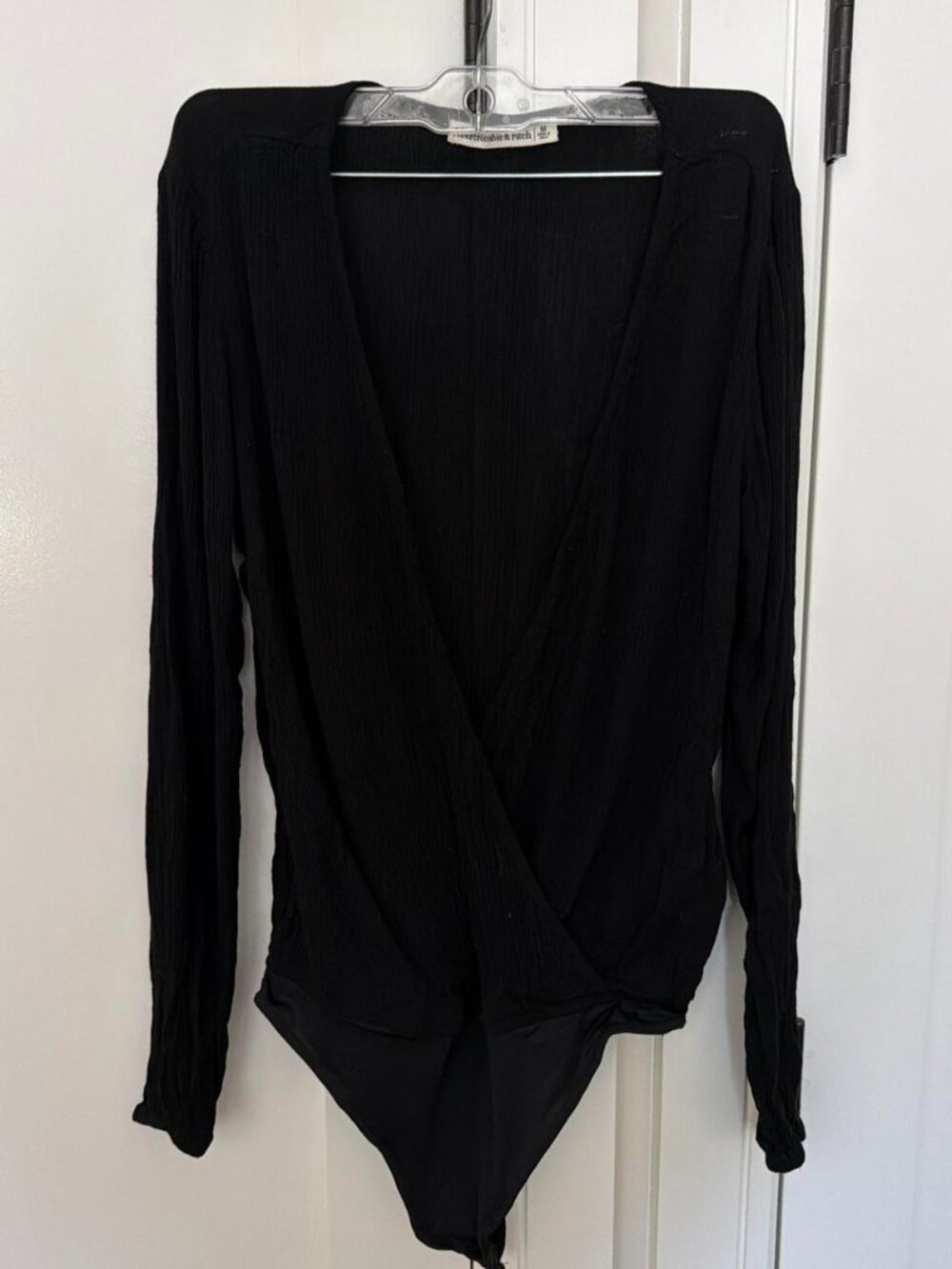 Abercrombie Black Deep Plunge Bodysuit